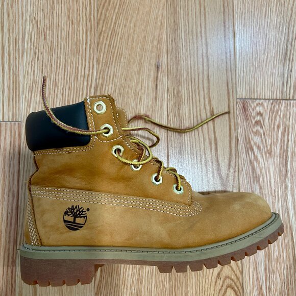 Timberland leather boots boys size 3.5 M Wheat Nubuck - Picture 4 of 7